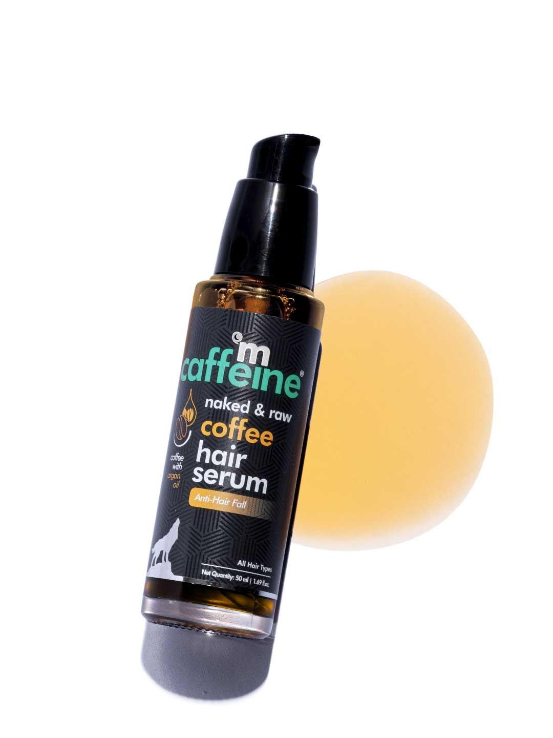 mcaffeine sustainable coffee frizz & hair fall control hair serum with walnut & argan oil 50 ml