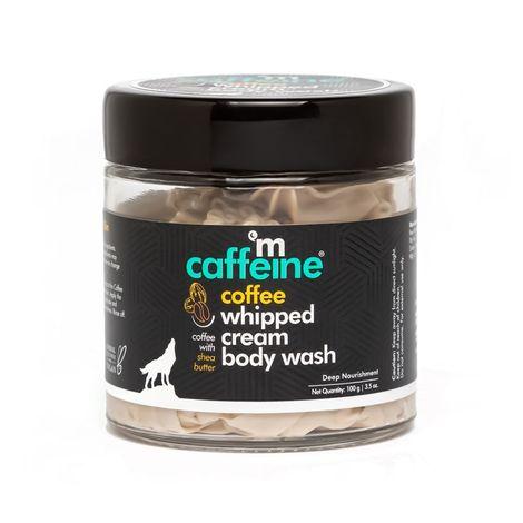 mcaffeine whipped cream coffee body wash with shea butter| for deep nourishment, skin moisturization & soft-smooth skin | natural & 100% vegan 100 gm