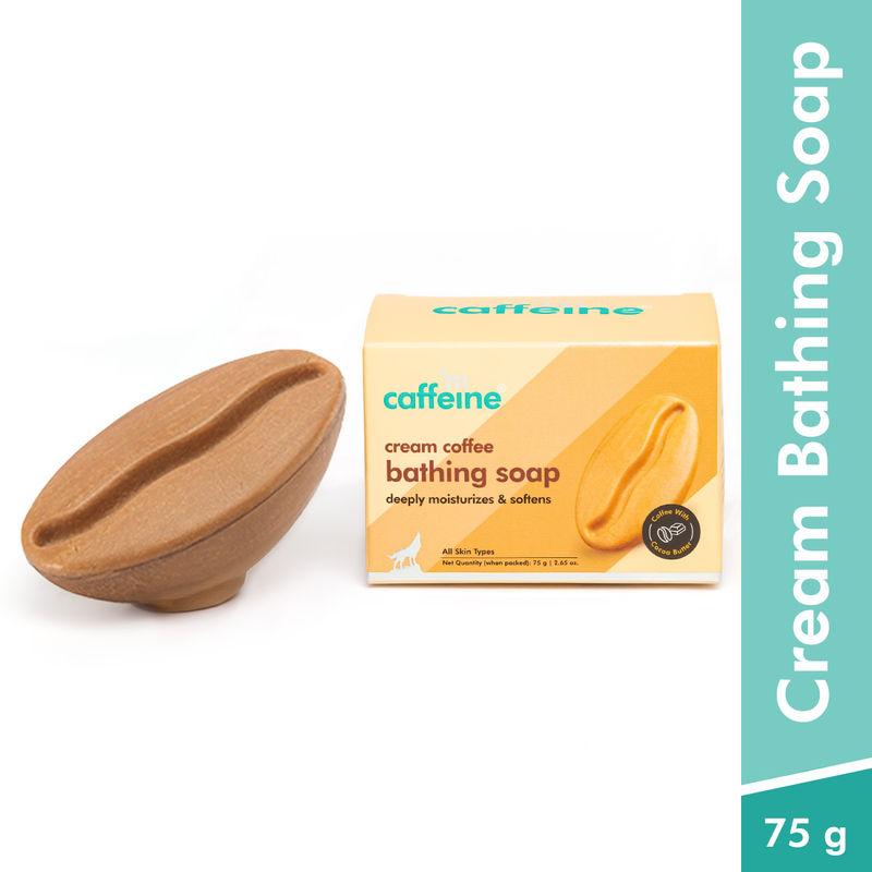 mcaffeine cream coffee bath soap with cocoa butter & almond milk for deep moisturization