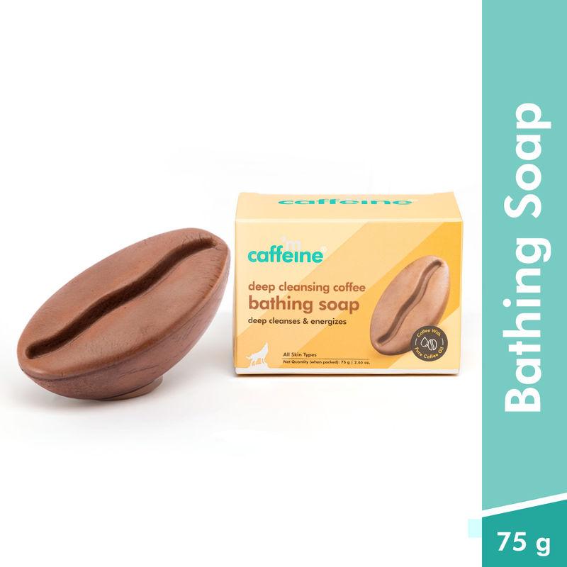 mcaffeine deep cleansing coffee soap with vitamin e for soft & smooth skin - grade 1 non drying soap