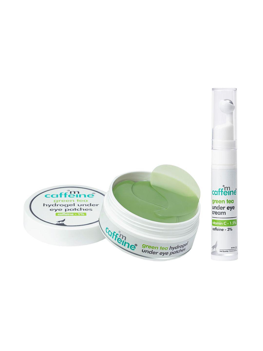 mcaffeine green tea under eye care kit - under eye cream & hydrogel under eye patches