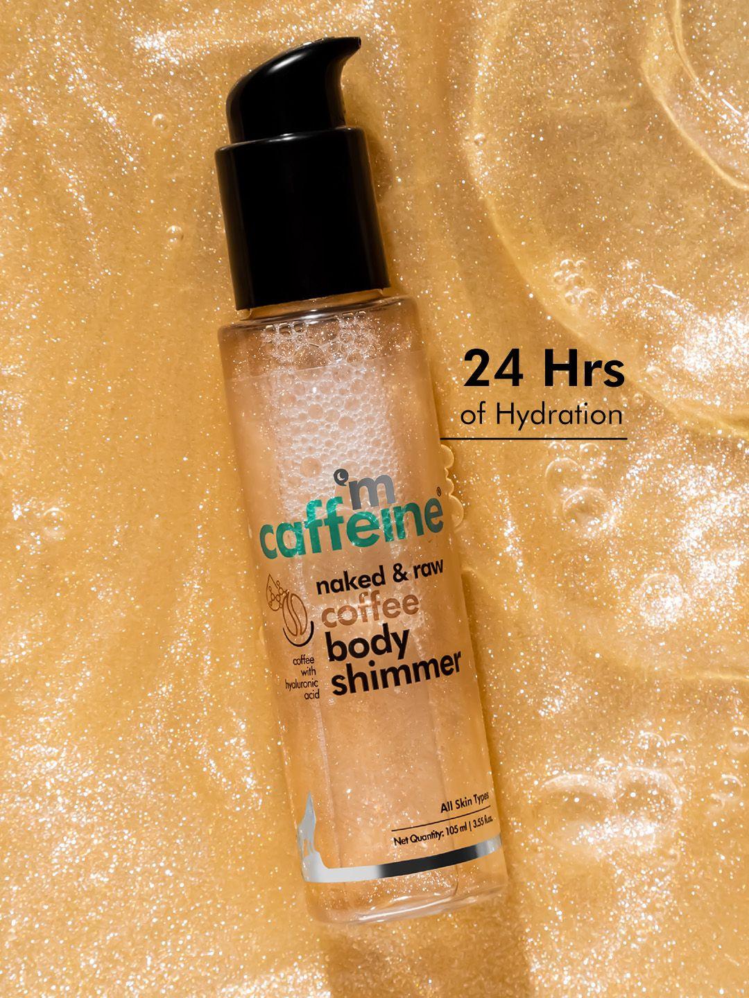 mcaffeine natural & vegan coffee body shimmer for oil-free hydration - 105 ml