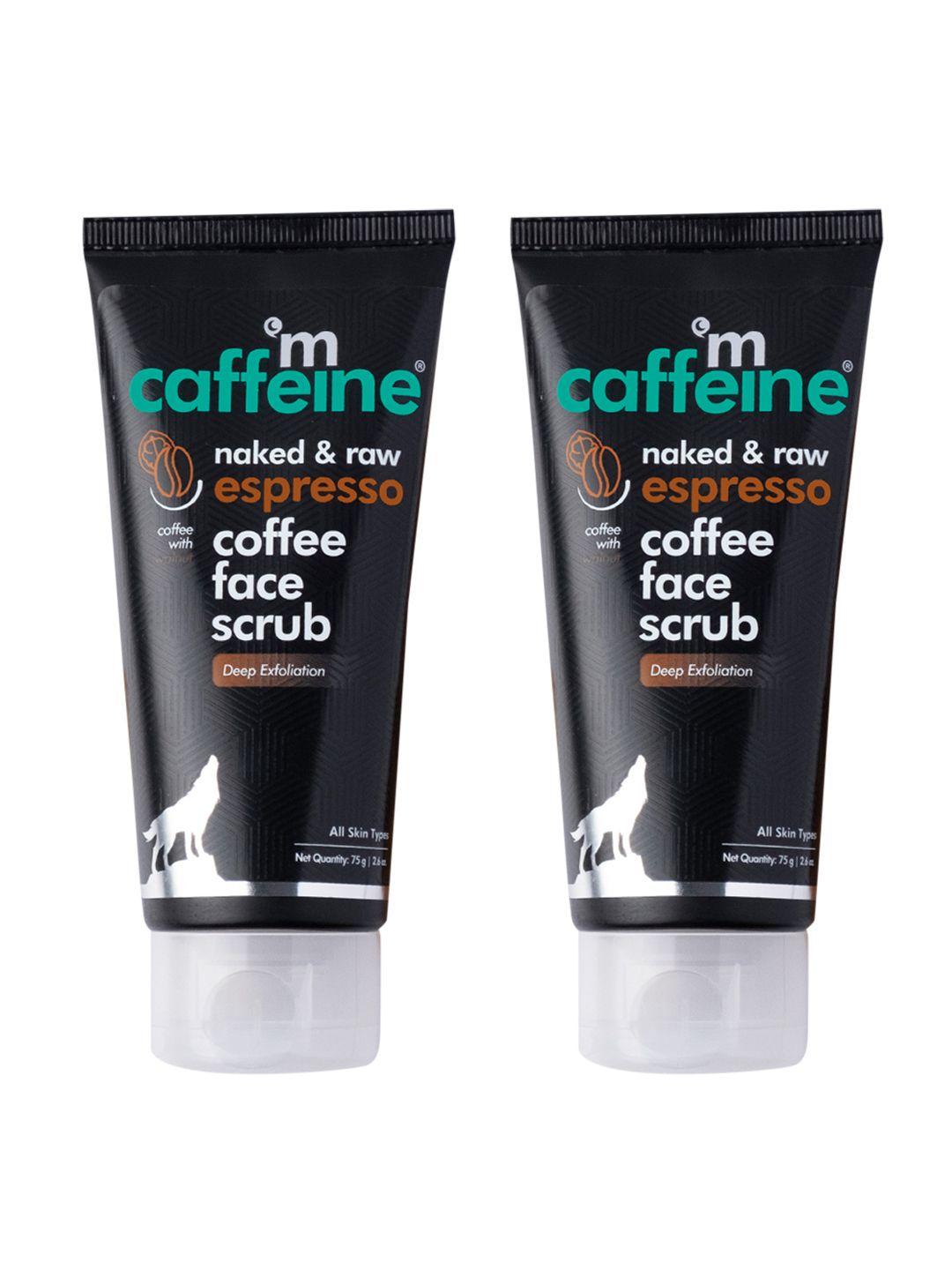 mcaffeine set of 2 coffee exfoliating face scrub for fresh & glowing skin - 75g each