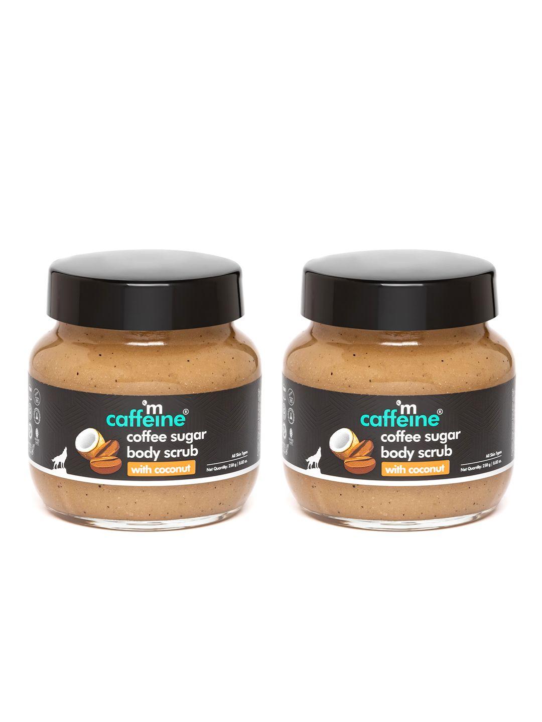 mcaffeine set of 2 coffee sugar body scrub with coconut extracts - 250g each