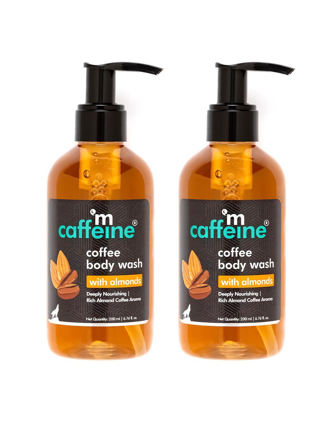 mcaffeine set of 2 deeply nourishing coffee body wash with almonds - 200 ml each