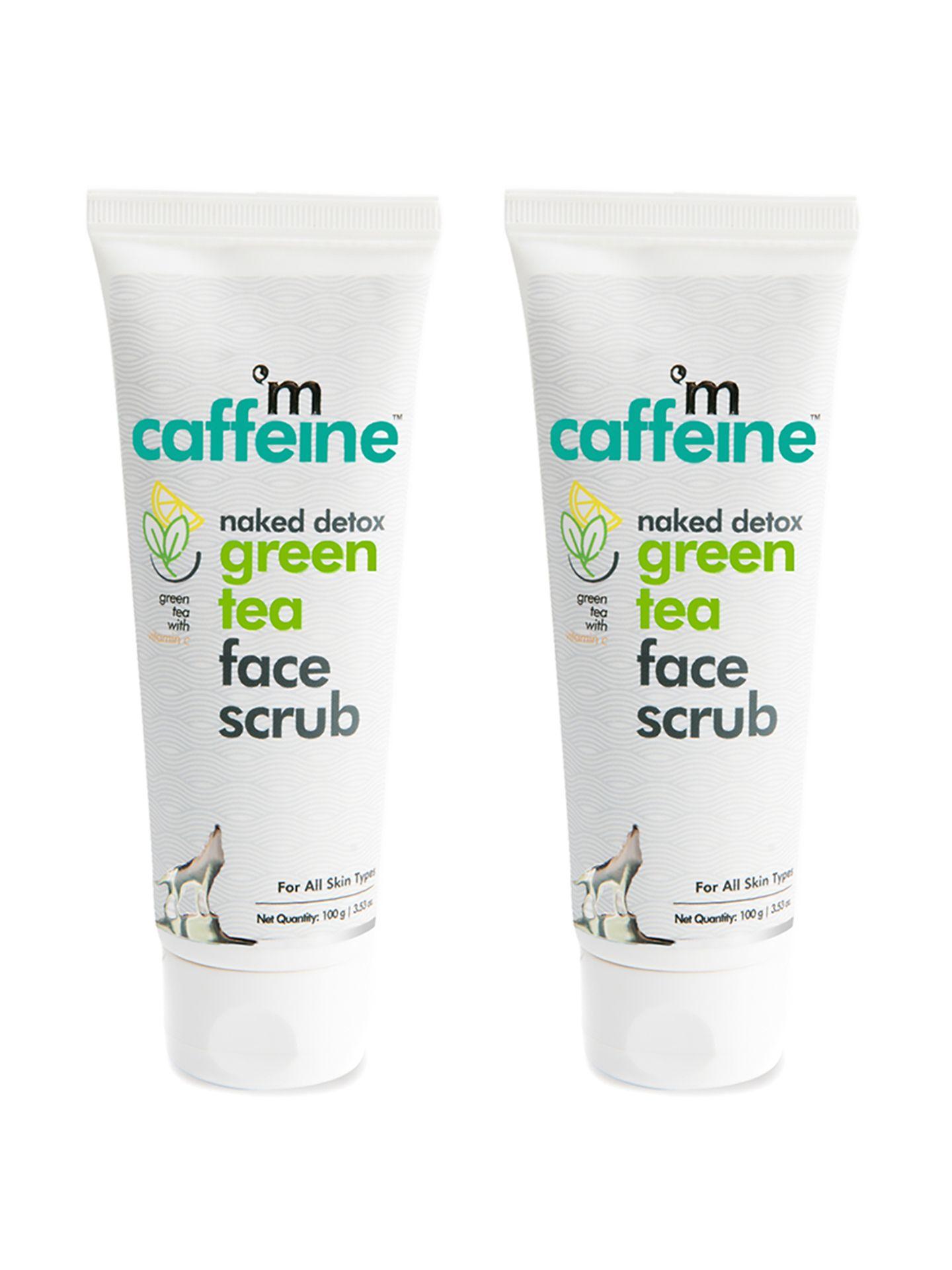 mcaffeine set of 2 green tea face scrub with vitamin c - 100g each