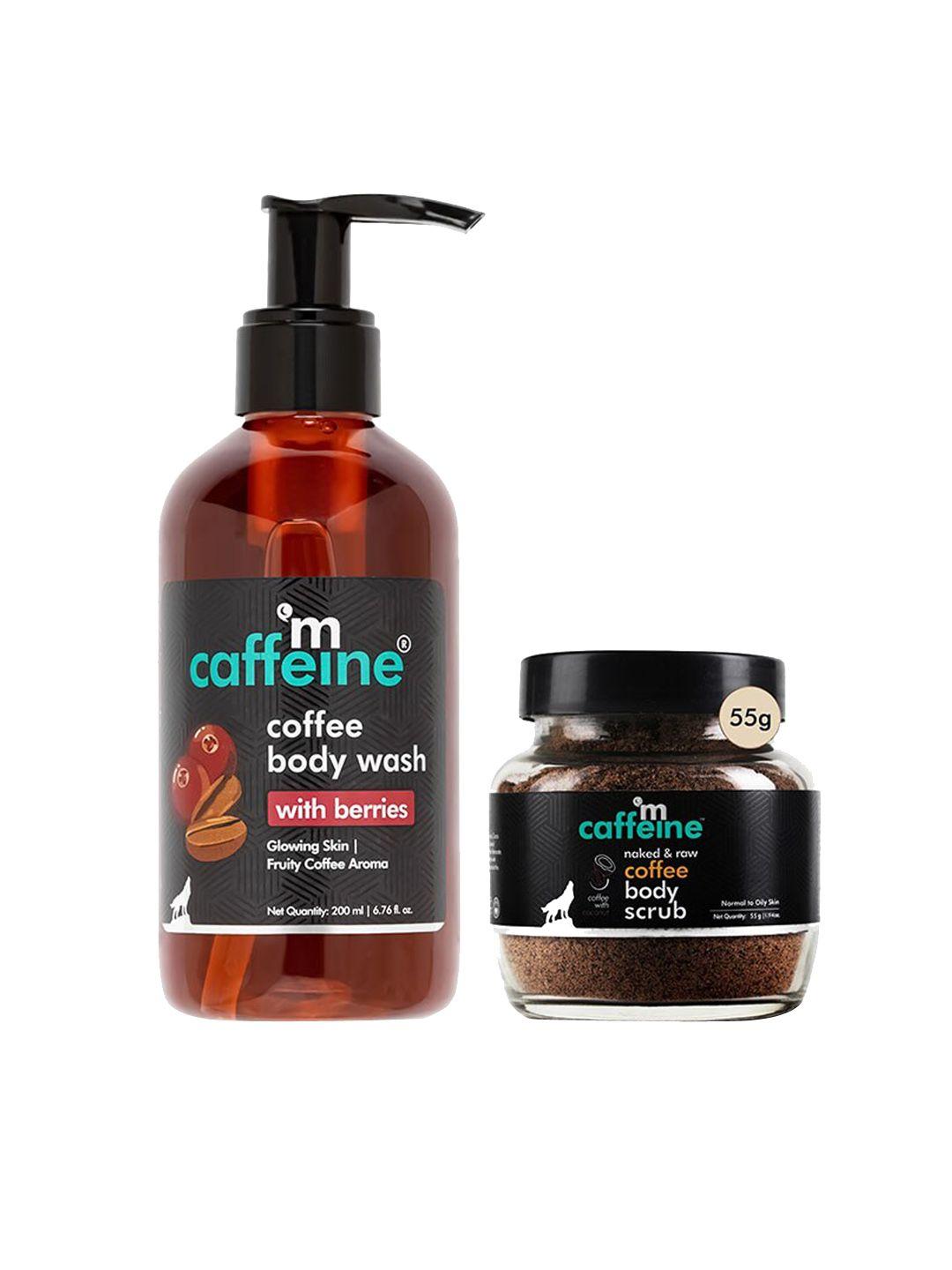 mcaffeine smooth & glowing skin essentials - body wash 200ml & body scrub 55g