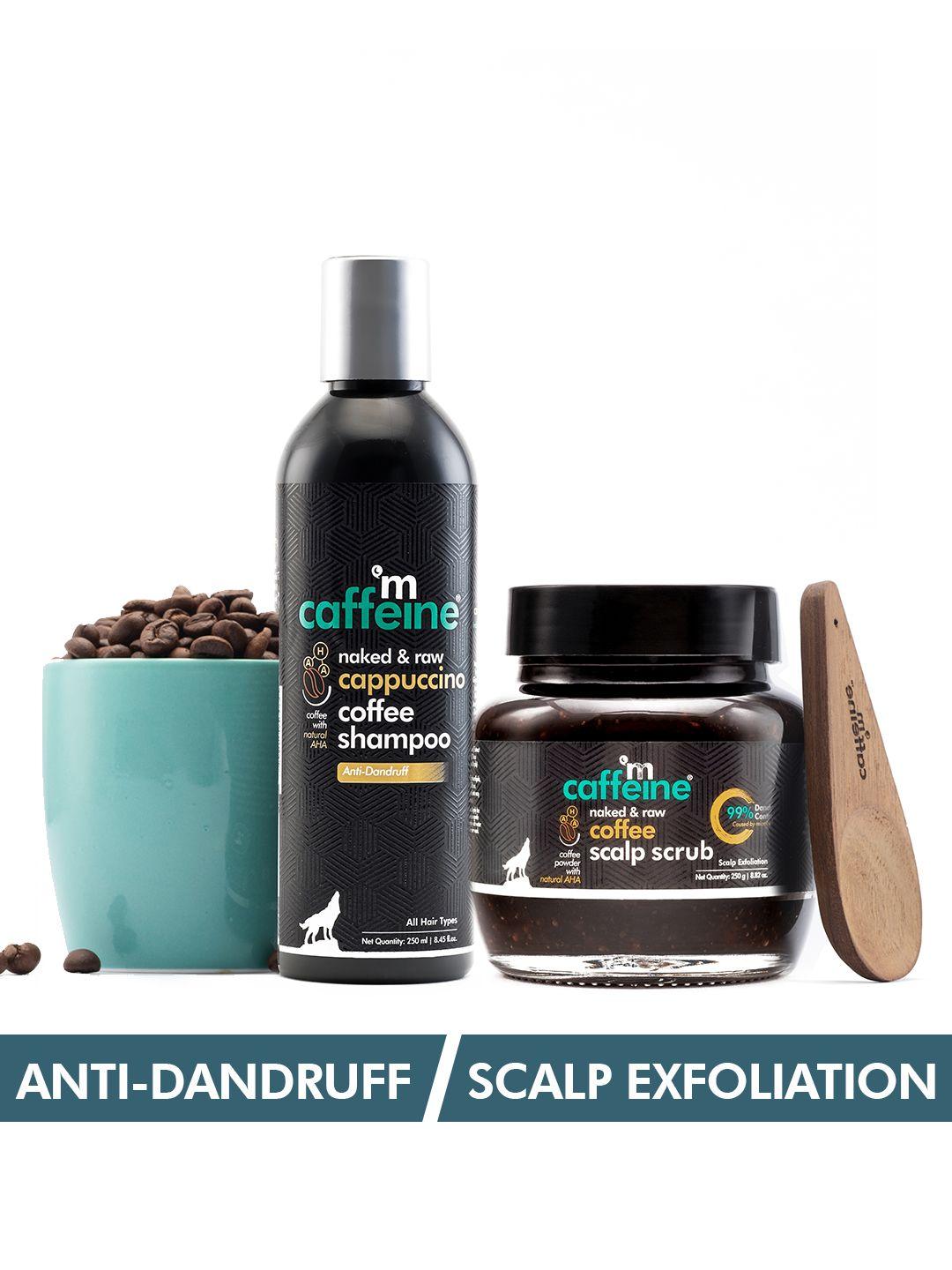 mcaffeine ultimate anti-dandruff kit with coffee scalp scrub and cappuccino shampoo