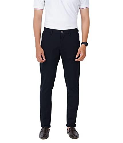 mchenry 100% pure cotton stretchable chinos casual trousers for men (cotblack-38_size:38_colour-black)