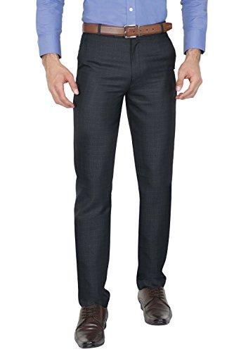 mchenry men's regulaar fit polyviscose blue checkered formal trousers, trousers (blue6968-42_blue_size:42)