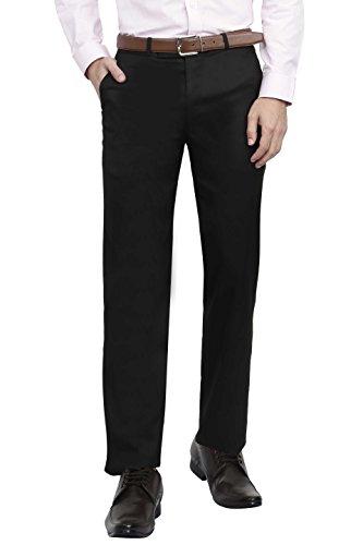 mchenry men's regular fit black stretch(lycra) formal trousers(sblack8001-34_black_size:34)