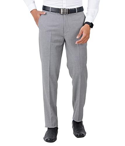 mchenry men's regular fit stretchable formal trousers for men (32, ash grey)