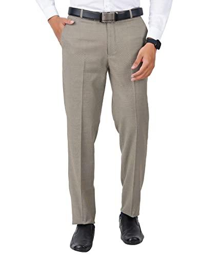 mchenry men's regular fit stretchable formal trousers for men (34, beige)