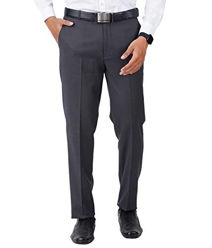 mchenry men's regular fit stretchable formal trousers for men (36, grey)