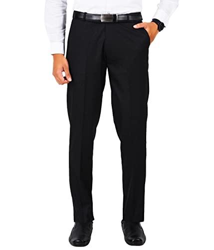 mchenry men's stretchable self design dark brown formal regular fit trousers(lbrown3830-42_colour-dark brown_size:42)