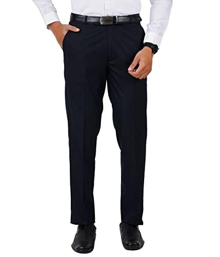 mchenry men's stretchable self design navy blue formal regular fit trousers(lblue3830-34_colour-navyblue_size:34)