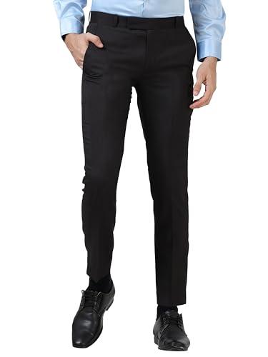 mchenry men's wrinkle free slim fit formal trousers (sfblack3699-42_color-black_size-42)