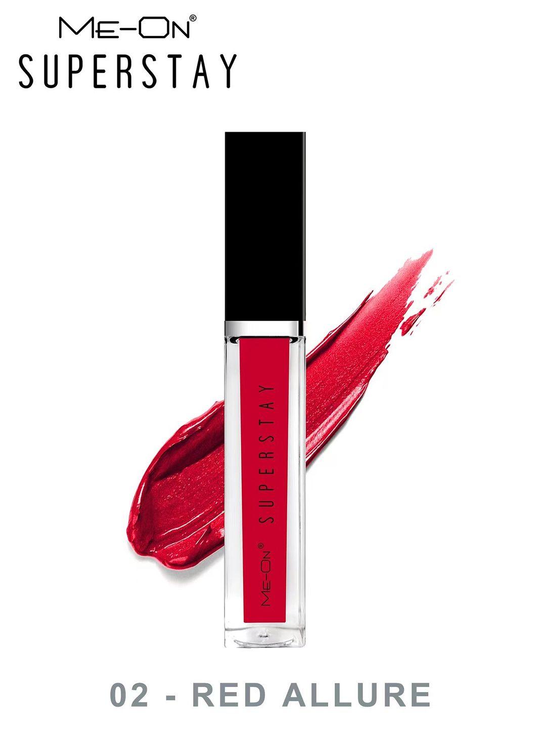 me-on waterproof 24hrs super stay lip gloss 6 ml - red allure 02