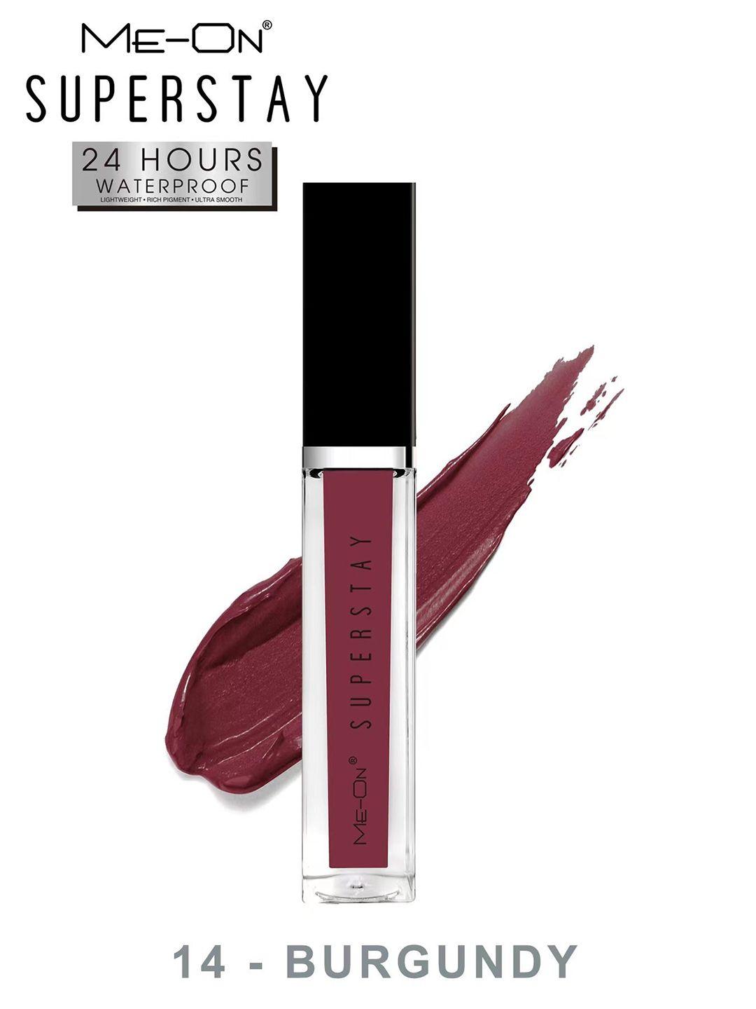 me-on waterproof 24hrs super stay lip gloss 6 ml - burgundy 14