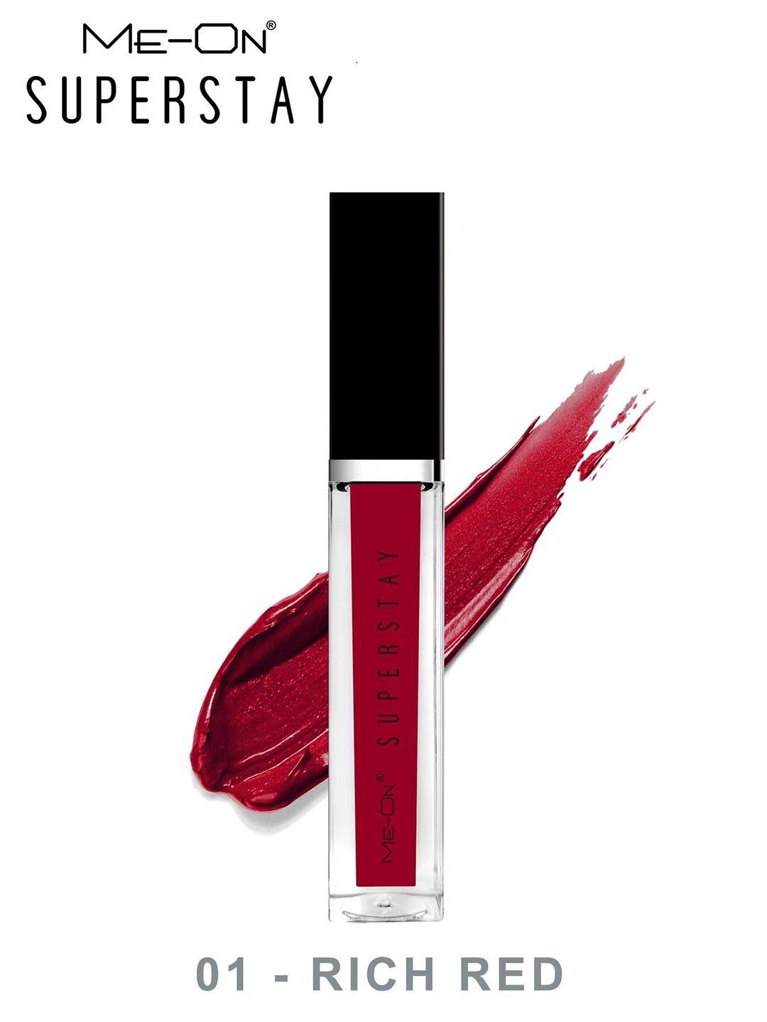 me-on waterproof 24hrs super stay lip gloss 6 ml - rich red 01