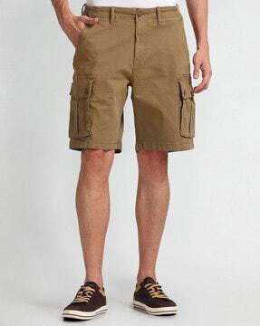 me slim fit flat-front cargo shorts