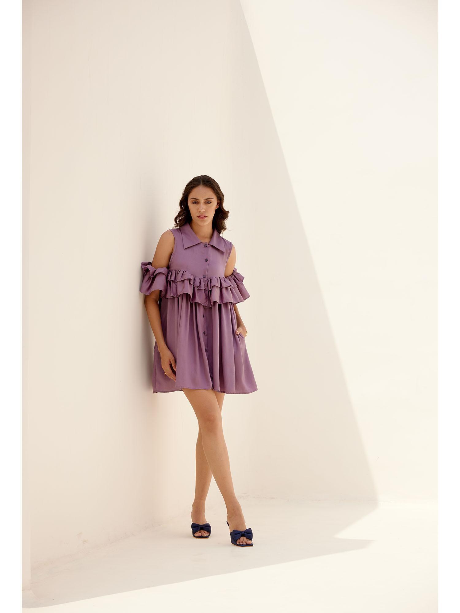 meadow lavender short dress