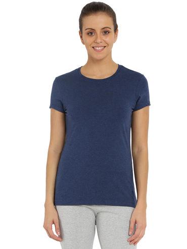 medieval blue melange round neck t-shirt