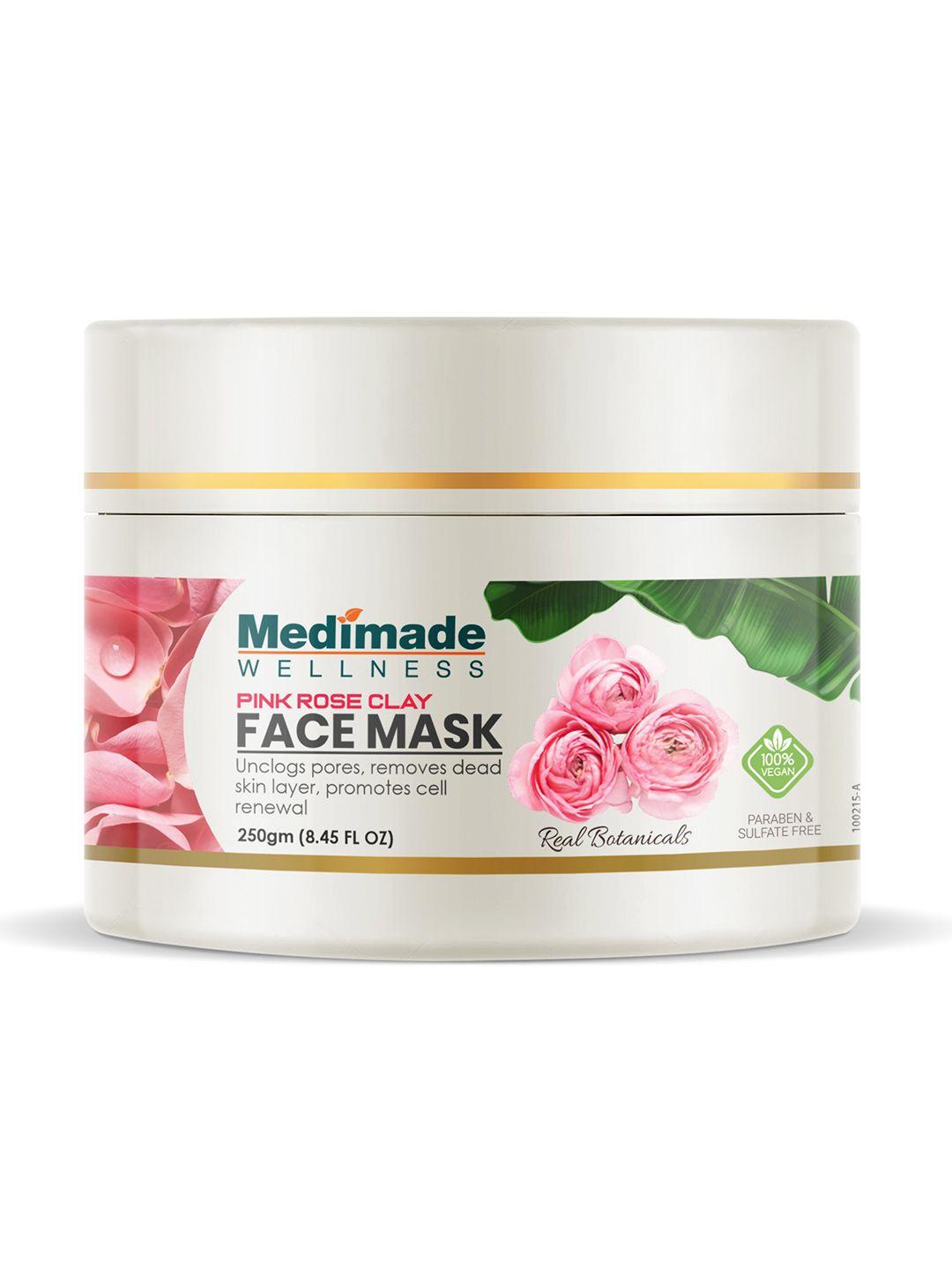 medimade pink rose clay face mask  250 g