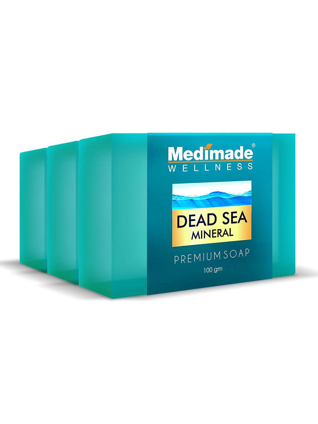 medimade set of 3 unisex dead sea mineral premium beauty soap - 100 g each
