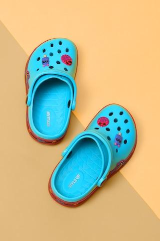 medium blue applique casual girls clog shoes