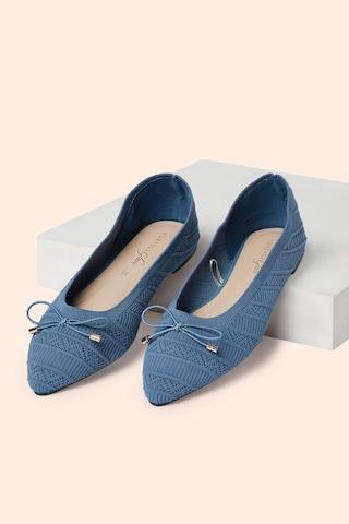 medium blue laser cut casual women flat shoes
