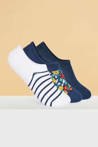 medium blue multi design cotton, nylon, spandex socks