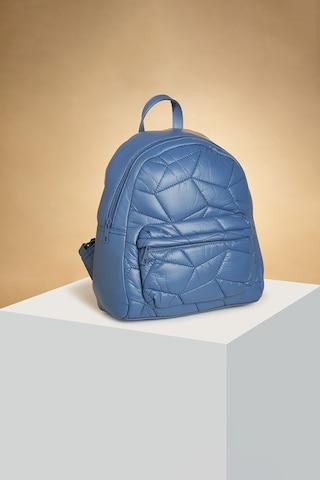 medium blue quilted casual nylon women backpack
