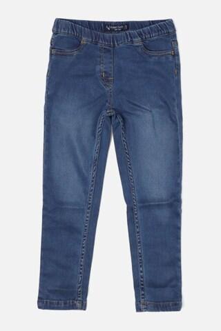medium blue solid casual girls regular fit jeans