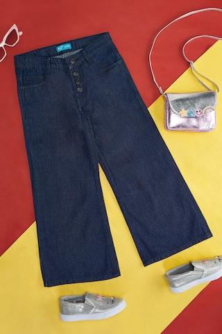 medium blue solid full length  casual girls slim fit jeans