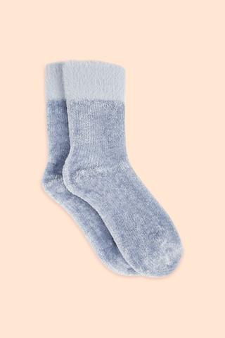 medium blue solid polyester spandex socks