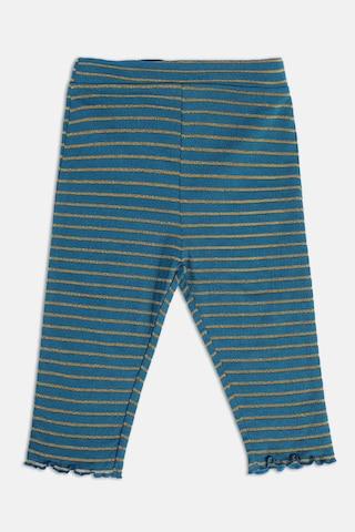 medium blue stripe full length casual girls regular fit leggings