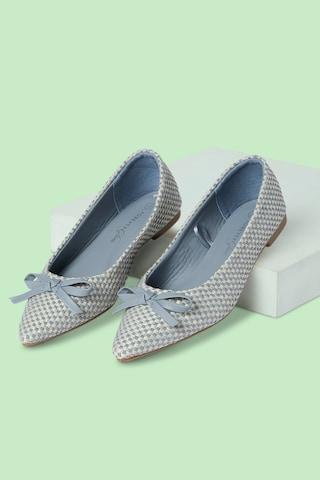 medium blue textured casual women flat shoes