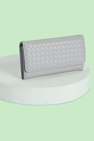 medium grey geometric printed casual semi pu women wallet