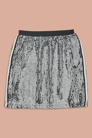 medium grey sequin detail thigh-length party girls regular fit skirt