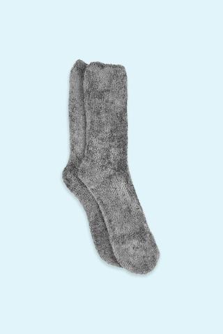 medium grey solid polyester spandex socks