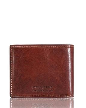 medium bifold leather wallet with coin pouch coffee