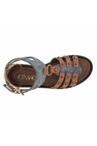 medium blue embellished casual women flat sandal