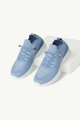 medium blue knit casual women sport shoes