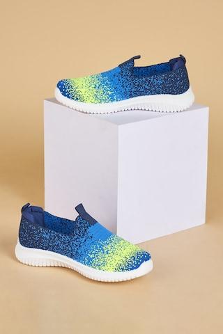 medium blue knitted upper casual boys sport shoes