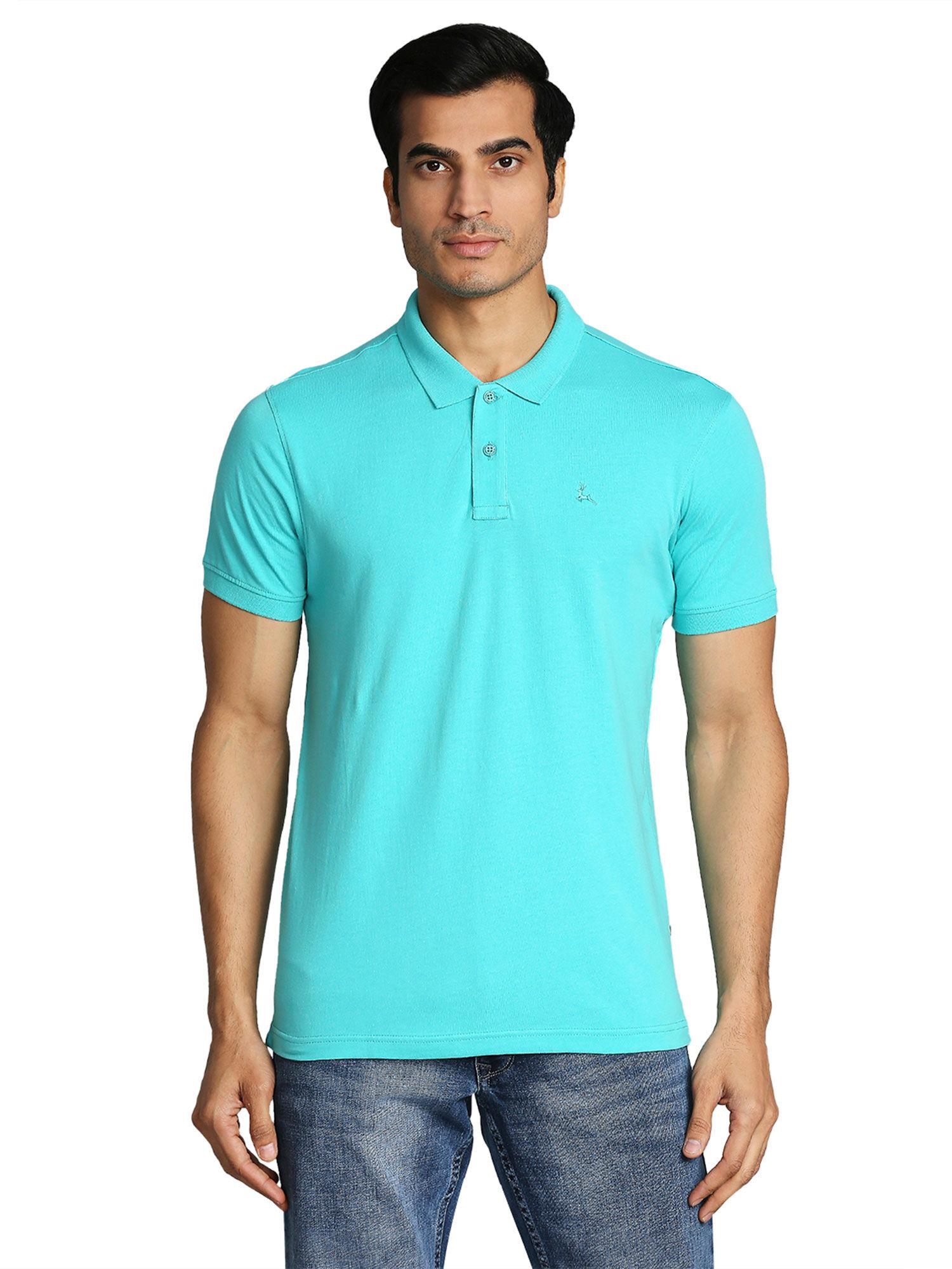 medium blue polo t-shirt