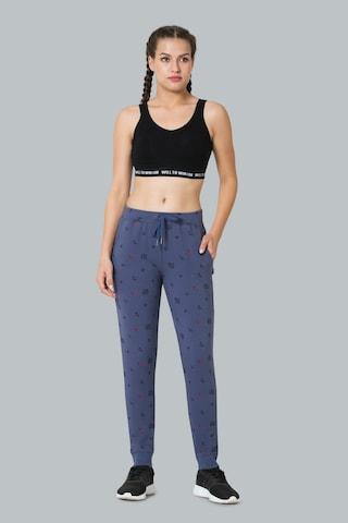 medium blue print ankle-length casual women relaxed fit jogger pants
