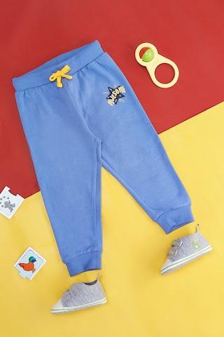 medium blue print full length  casual baby regular fit  track pants