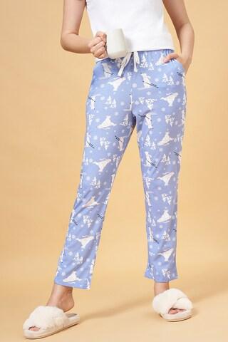 medium blue print full length  sleepwear women comfort fit  pyjamas