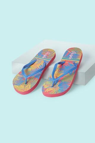 medium blue printeded casual women flip flops